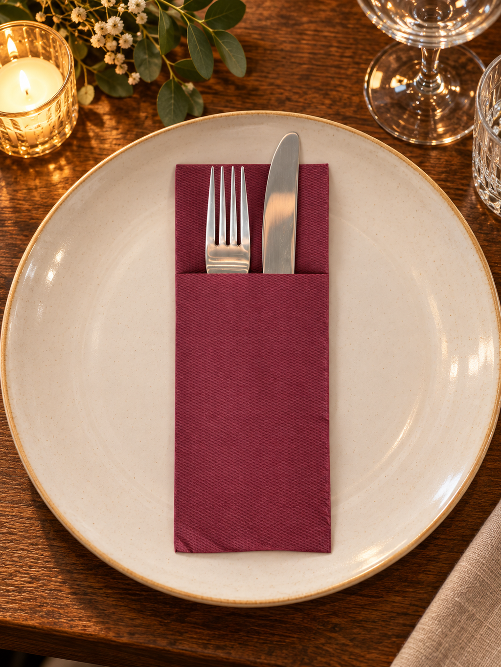 Șervețele cu buzunar Softpoint Bordeaux 33x40 cm – Bax 900 buc