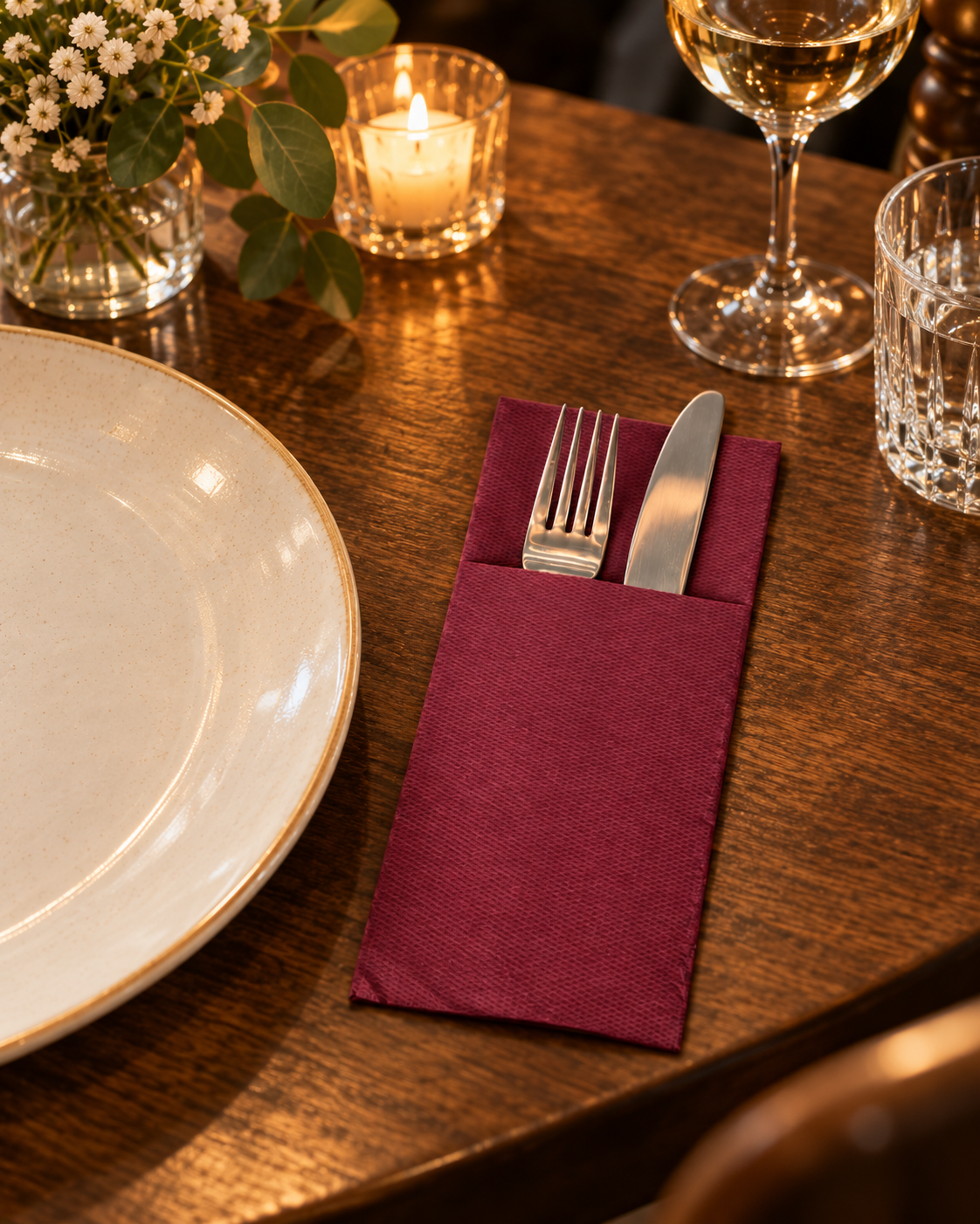 Șervețele cu buzunar Softpoint Bordeaux 33x40 cm – Bax 900 buc