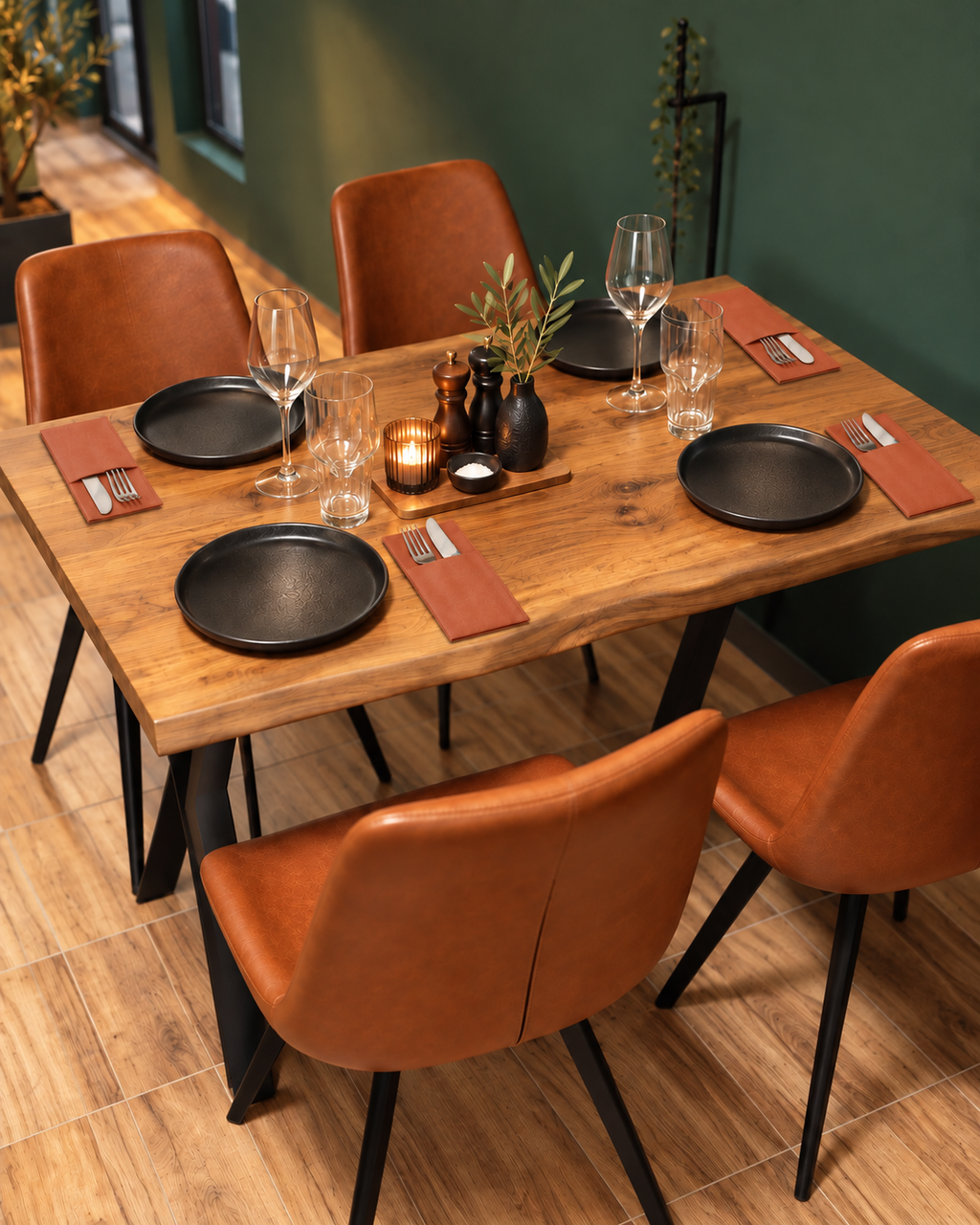 Servetele cu buzunar pentru tacamuri Linclass - Terracotta (Caramiziu - Portocaliu inchis) / 40 x 40 cm – Bax 1.200 buc.
