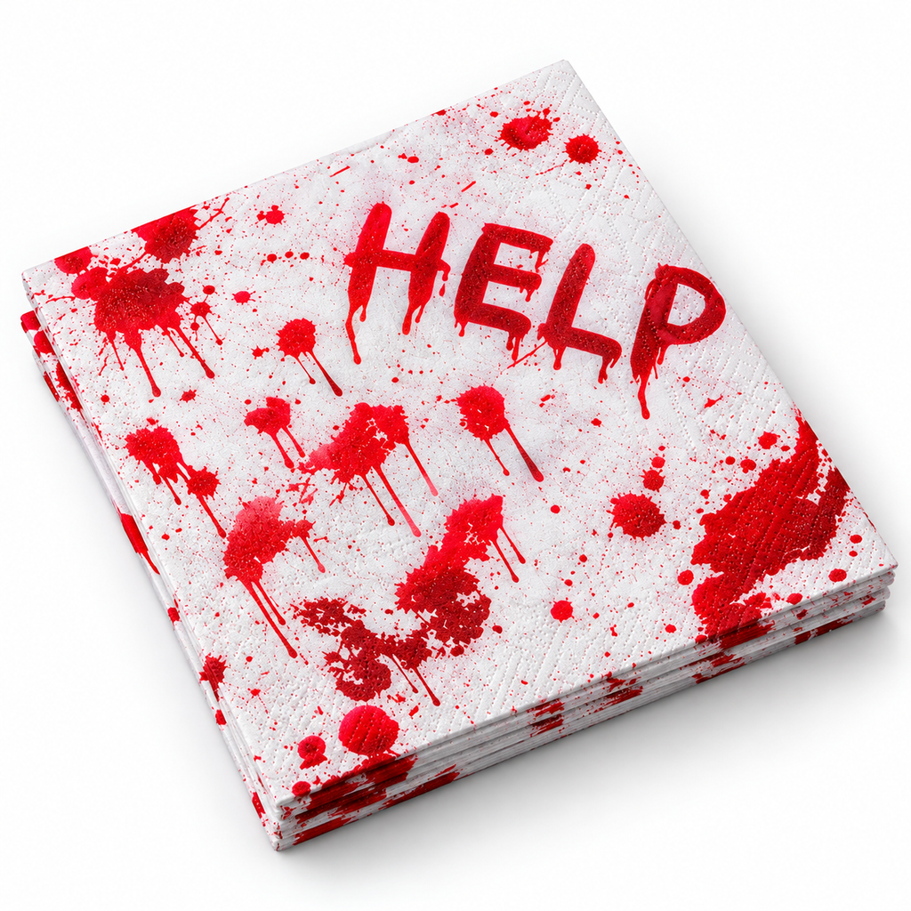 Servetele "Help" cu pete rosii Alb