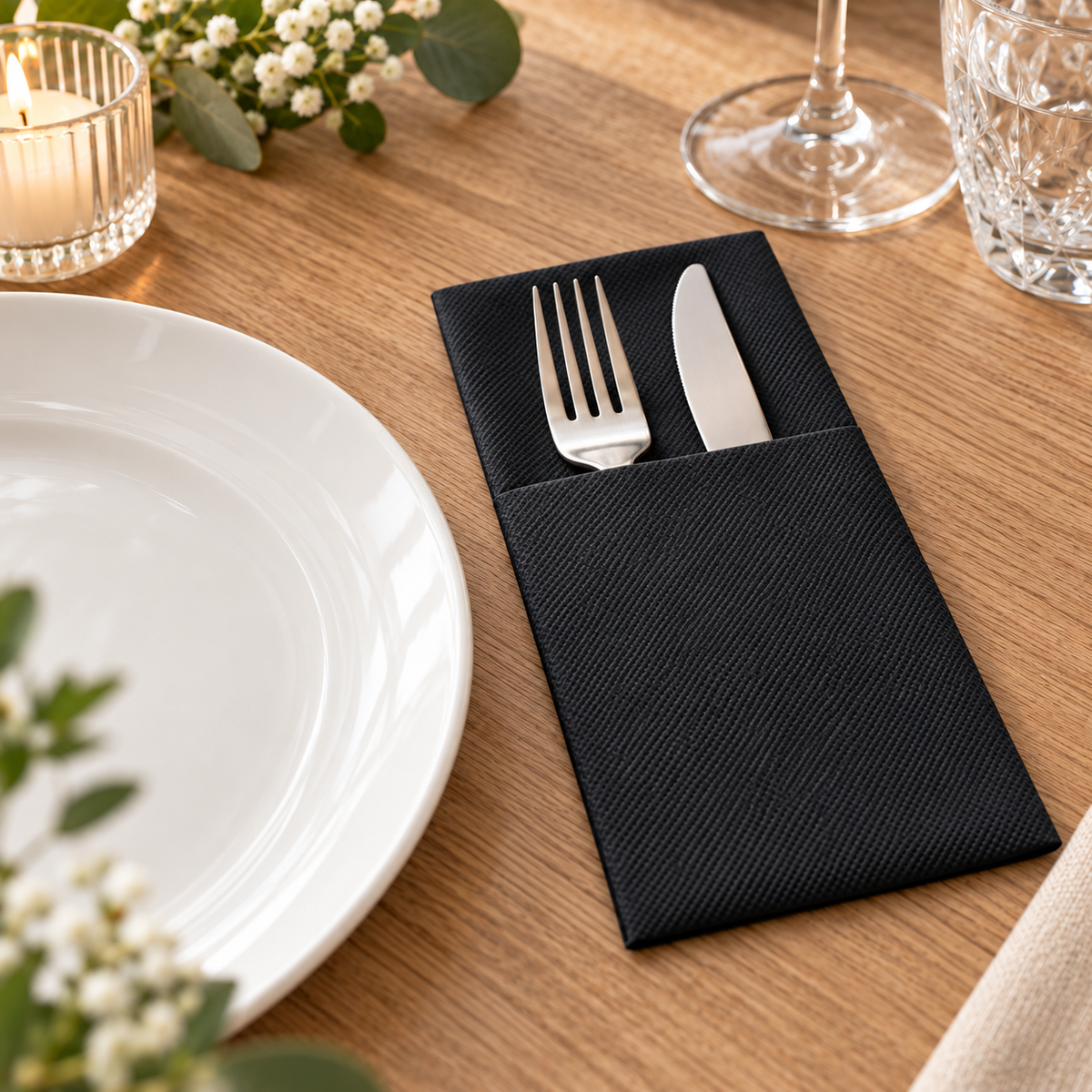 Șervețele cu buzunar Negru Softpoint 40x40 – Bax 900 buc